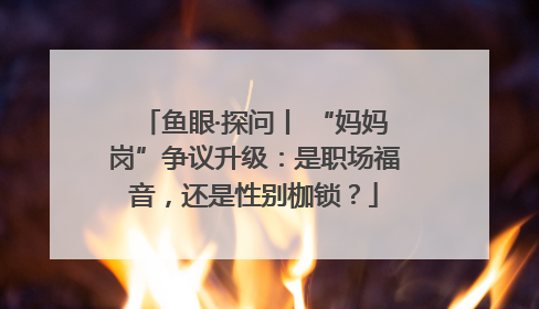鱼眼·探问丨 “妈妈岗”争议升级：是职场福音，还是性别枷锁？
